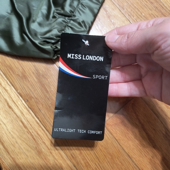 NWT Miss London wind suit jacket, women's 3X, dark green - Picture 4 of 10